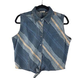 Wrangler Vintage Patchwork Denim Button-Up Vest